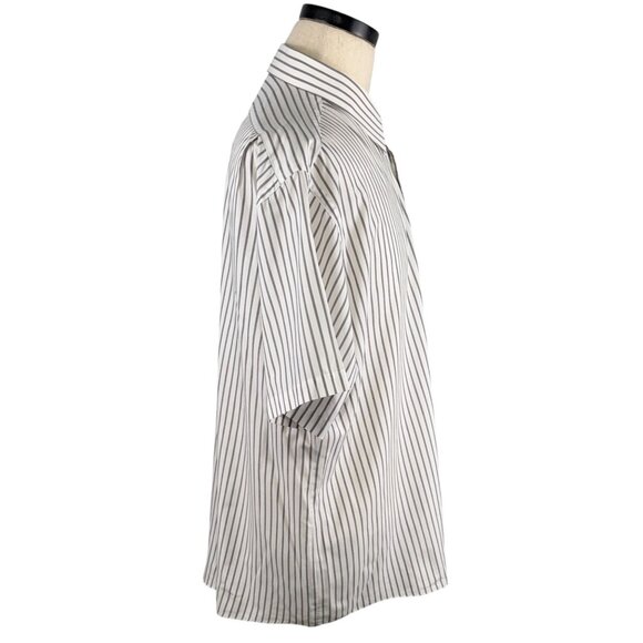 Vintage Towncraft 80's Classic Striped Button Down Short Sleeve Dress Shirt XL - Picture 4 of 8